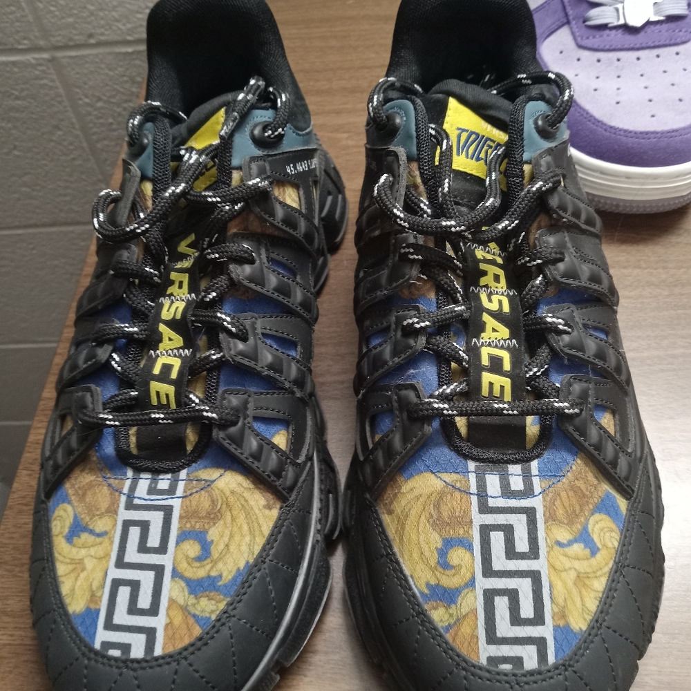 Versace Black and Blue Sneakers